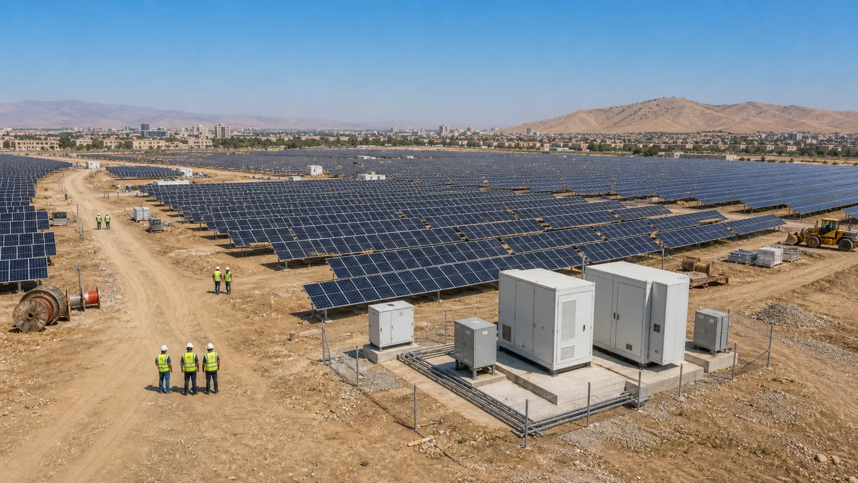 Realistic visualization of a 10 MW solar power plant development in Erbil