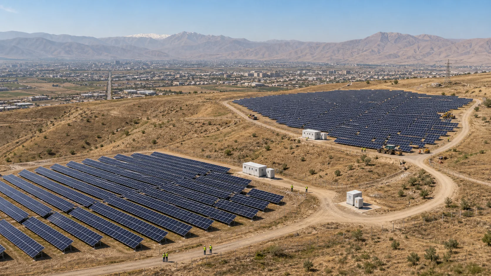 Realistic visualization of two 25 MW solar power plants in Sulaymaniyah