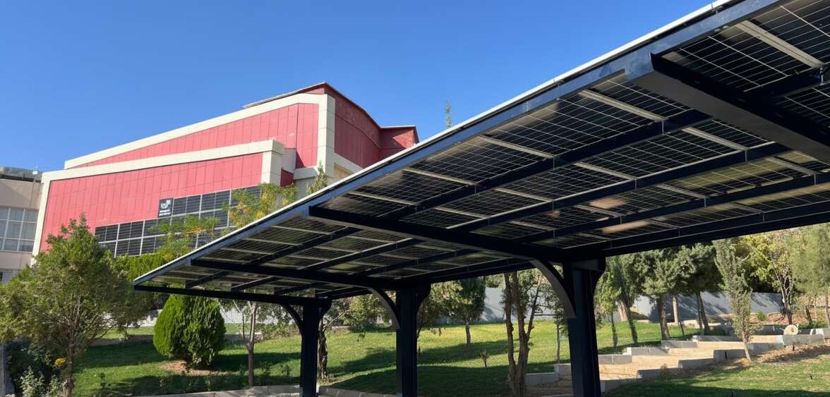 Solar carport structure at Koya University