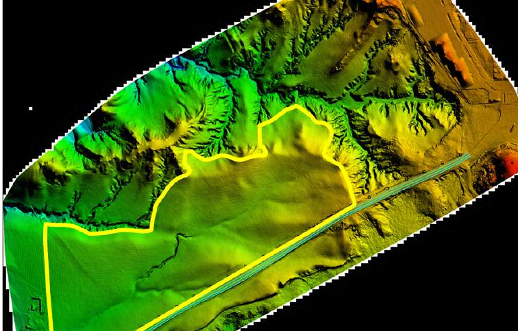 Digital terrain model created from drone and GPS survey data